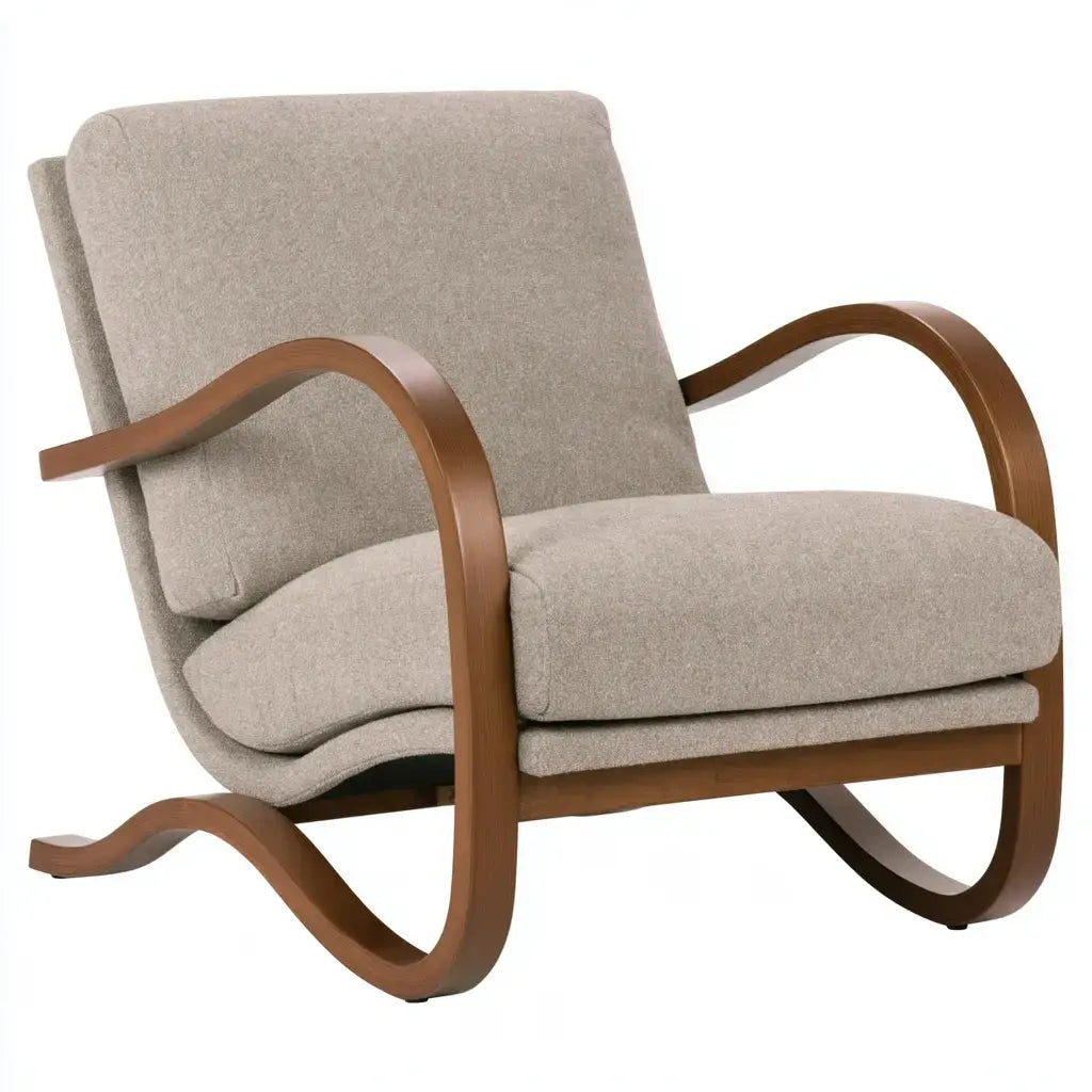 Mecedora con estructura de curvas continuas - beige/marrón