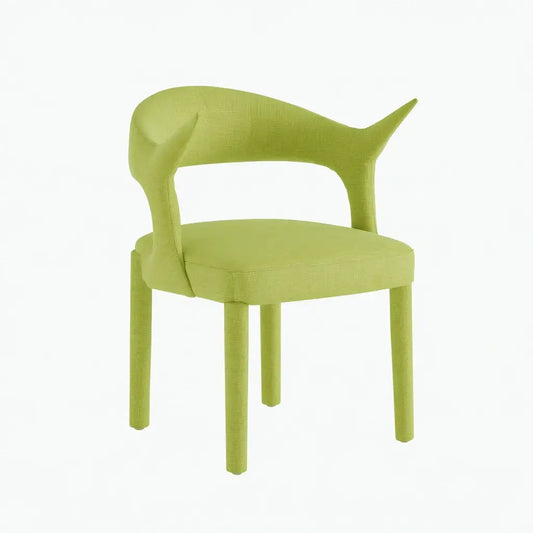 Silla con respaldo abierto de borde curvo - verde